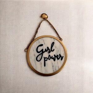 Girl power wall decor marble with gold wall hanging